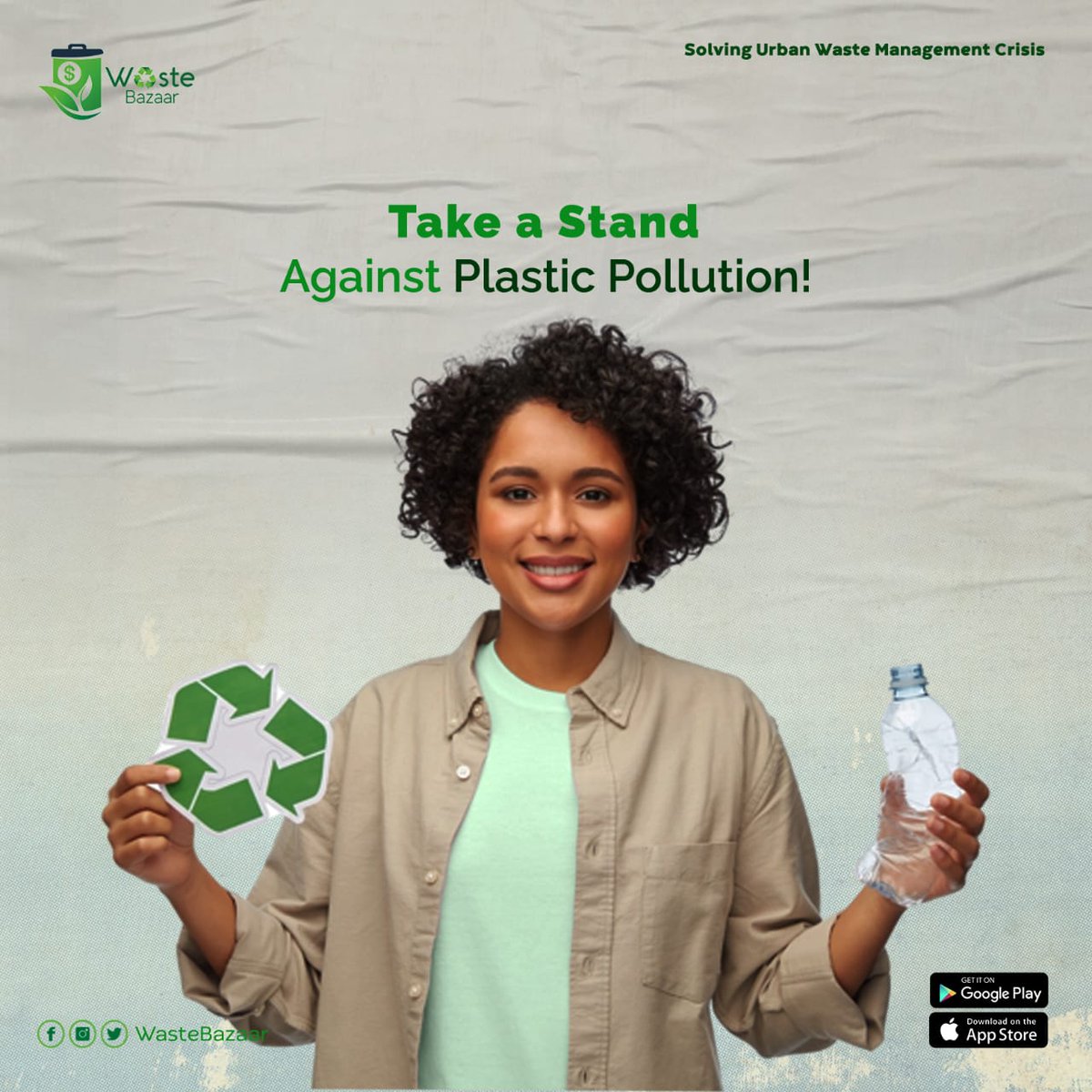 It's a good day to stand in for #environmental #sustainability with WasteBazaar!

DOWNLOAD WasteBazaar app today and be part of the #recycling revolution to turn all your #plastic #waste to #CASH! 
play.google.com/store/apps/det…
#CleanerFutureAhead #SayNoToPlastic #RecyclingHeroes