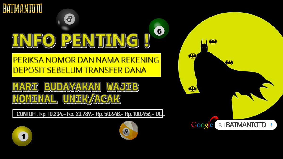 BATMANTOTO_'s tweet photo. Batmantoto adalah situs togel online dan situs slot gacor terbaik di indonesia melayani daftar togel 4d dan slot gacor lengkap deposit pulsa &amp; dana dengan hitungan detik

#batmantoto #situsonline #situsaman #situsterpercaya https://t.co/q5IOJAoLwG