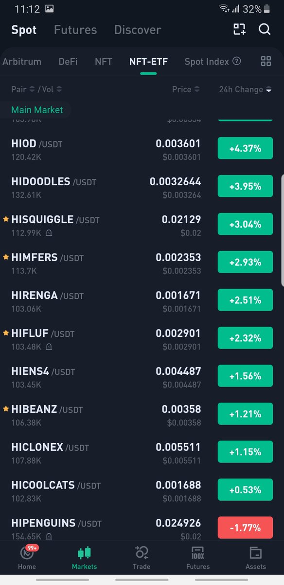 HolterCrypto's tweet image. Soon #hi trend rule on market 

Which in #hicoin position opened? 

Share on comment your favorite #hi coin 🤔

I personal like #Hifriends #hiundead $hifluf #HIPENGUINS #HICLONEX 👌🔥🔥🔥