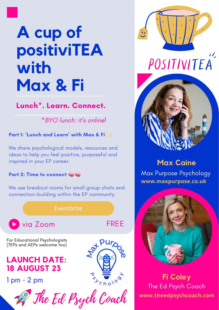 Fancy a Cup of PositiviTEA ? ☕️

Fancy connecting with other EPs? 

Fancy chatting about your passions? 

Fancy hearing what others are up to? 

Fancy sharing something you’re working on? 

Fancy a FREE lunch, learn and connect session? 

Come join us✨💖💙✨

#TwitterEPs Plz RT