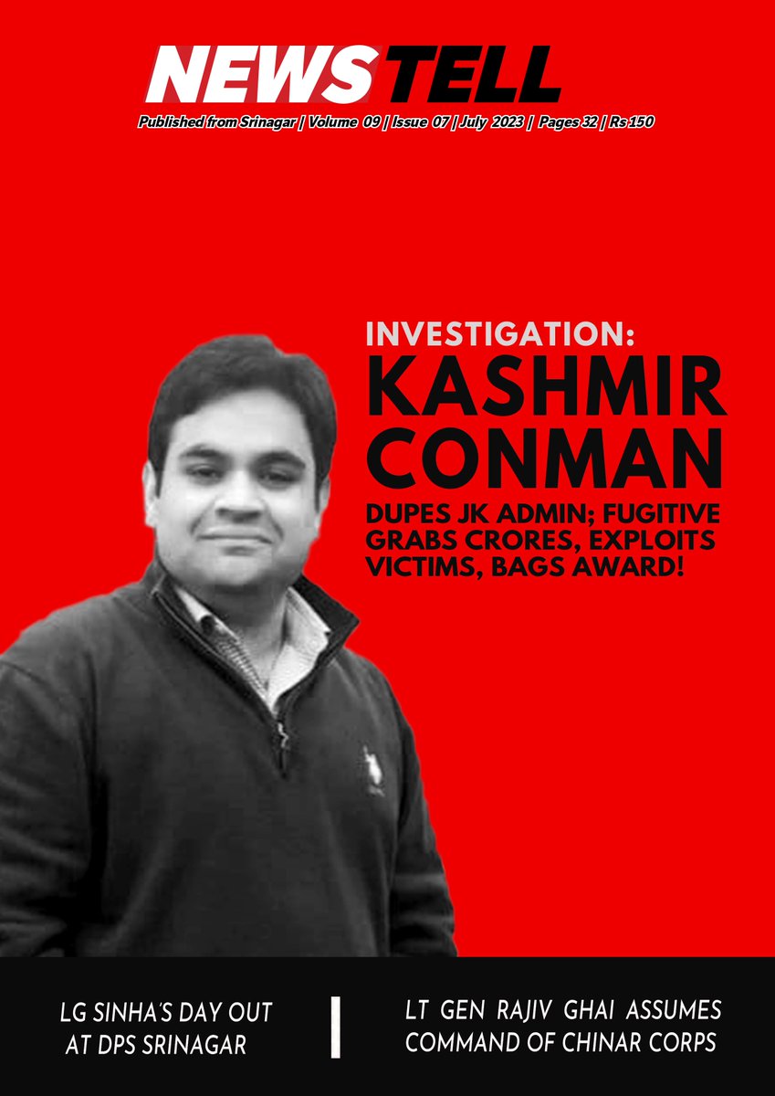majidhyderi's tweet photo. Lest we forget story of alleged conman!
"School dropout" proved wicked enough to bag award for intellect from JK admin.
News Tell portal was recently hacked, so here's soft copy.
Story had sought NIA probe for his alleged terror, Turkey links...
#MJH
#Kashmir
@HMOIndia
@NIA_India https://t.co/bIwFRUp7SI
