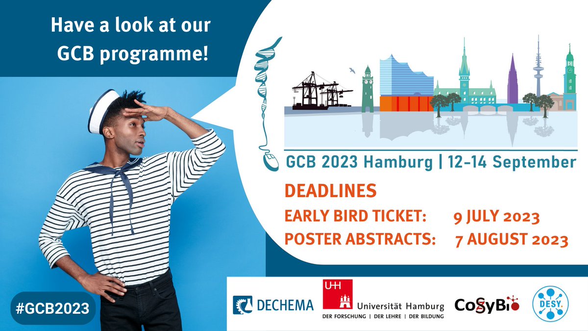 gcb2024's tweet photo. This year's #GCB2023 scientific programme is organized into 6 sessions spanning the breadth of cutting-edge #Bioinformatics topics. Check it out here and register until July 9th to get your ticket at the early bird rate: https://t.co/EH9s2Jqw6l @DECHEMA @janbaumbach https://t.co/e9BjvEVjos