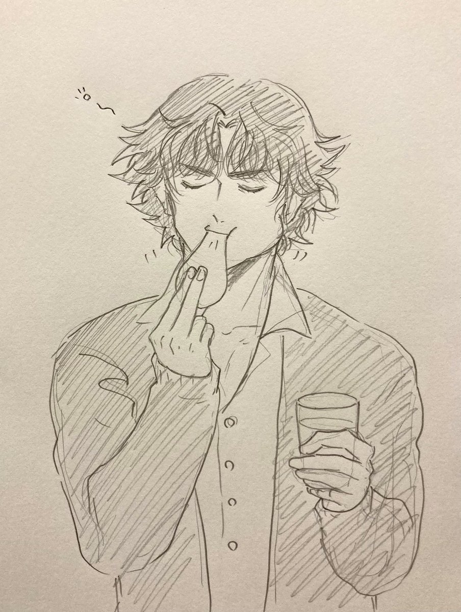 これは傀さんが人間だった場合勝負前にトイレ行かなくて済むよう餅食ってる可能性あるなと思って描いたもの