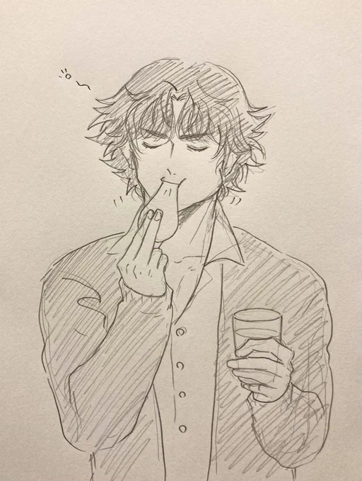 これは傀さんが人間だった場合勝負前にトイレ行かなくて済むよう餅食ってる可能性あるなと思って描いたもの