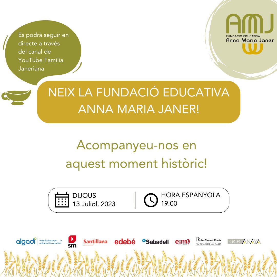 📢 El pròxim 13/07 a les 19 h... Tenim una cita molt especial! 👶 T'esperem, ja sigui presencialment, a Madrid o a la Seu d'Urgell 🙋‍♀️ o a través del directe de YouTube 📱▶️ Serà un moment històric i sempre podràs explicar que tu en vas formar part 😍
youtube.com/watch?v=FxaDTR…