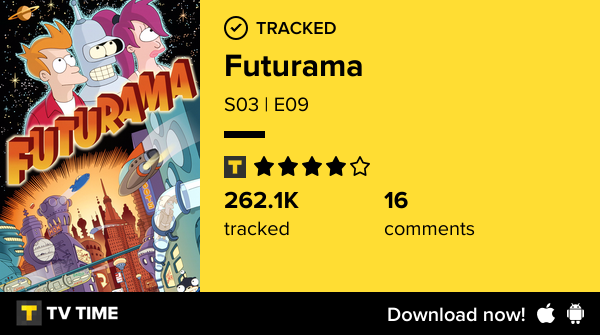 beingshelfaware's tweet photo. I've just watched episode S03 | E09 of Futurama! https://t.co/5DRHXR8jRM #tvtime https://t.co/KLyQnUQlhr