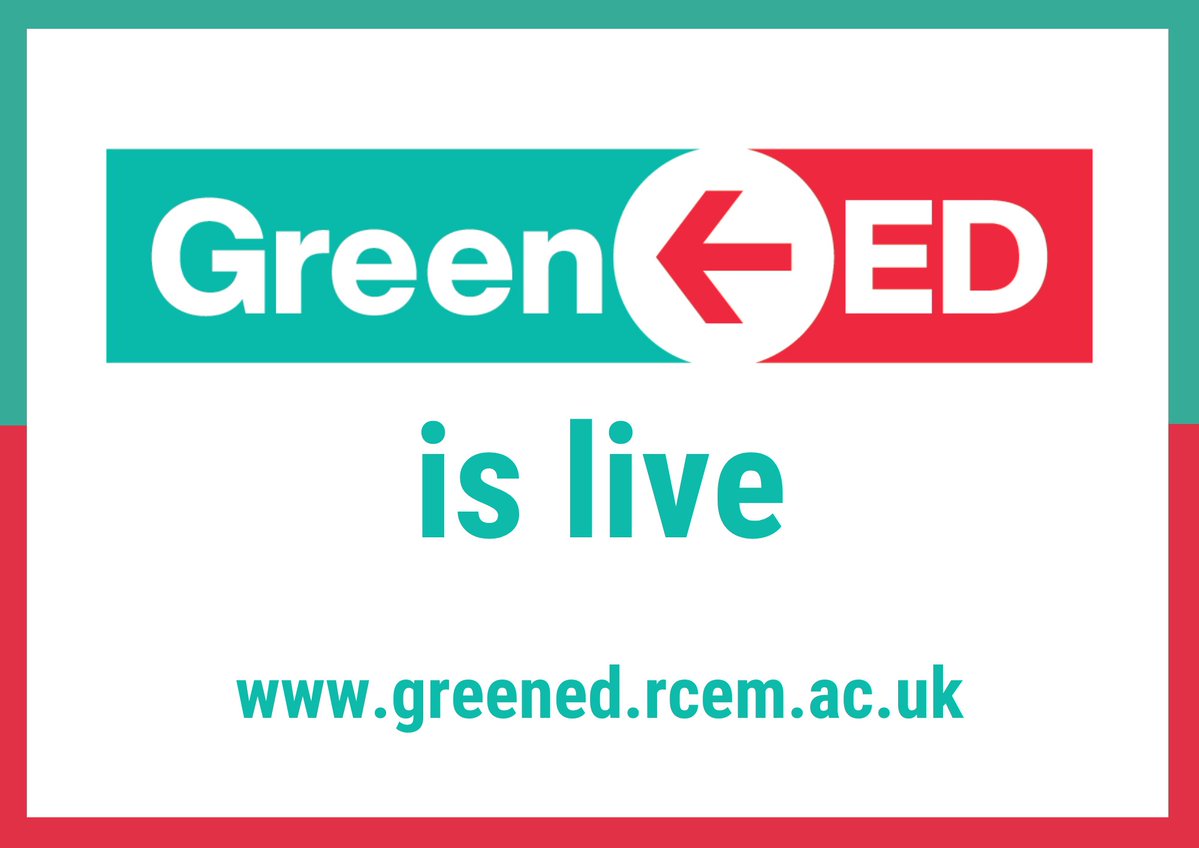 #GreenED is LIVE The first sustainability framework for emergency departments, by @RCollEM Visit greened.rcem.ac.uk 🌎For our patients, our departments, our planet🌏 @RCEMpresident @RCEM_VP @UKHealthClimate @IFEM2 @GreenerNHS @healthdeclares @gordonm1les @EMTAcommittee