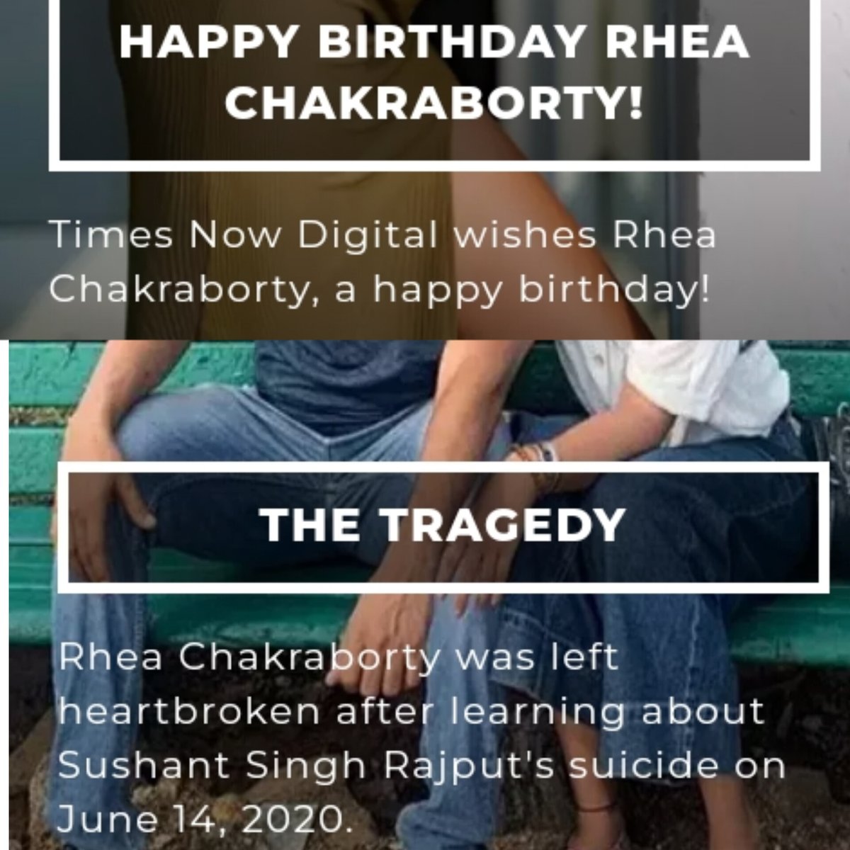 SSRians check it here,wht Rhea did it again.Actually 21st Jan 2023 I warned her nt 2share her n SSR pics anymore on SM. N again on 1stJuly on her birthdy she shared lots.Also See here who wishes her n wht ve thy written,stil Suicide????
CBI Make SSRJustice Priority 
#BoycottRhea
