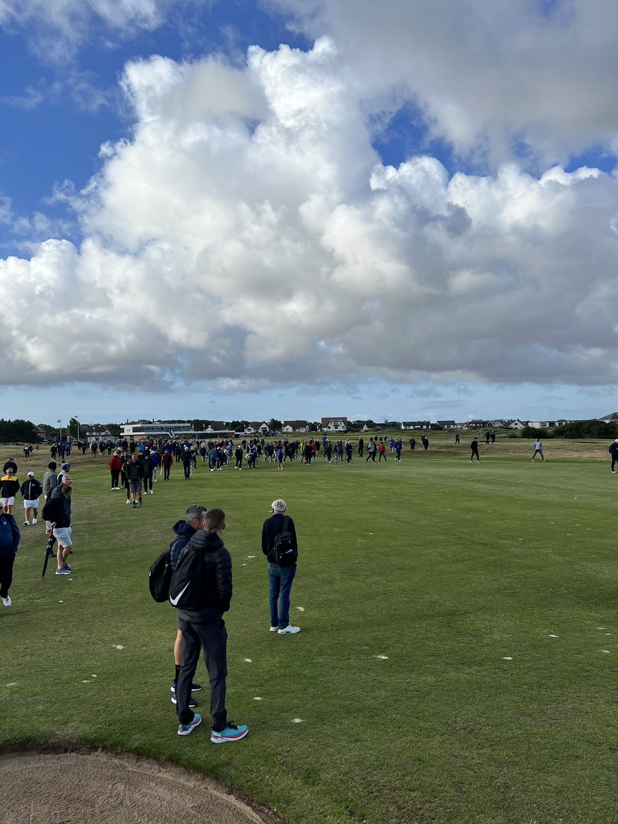 A big gallery following Donaldson, Garcia and Jordan up the 1st @WestLancsGC in Open FQ. One of the best spectator days of the year without doubt. Links looking spectacular and testing today