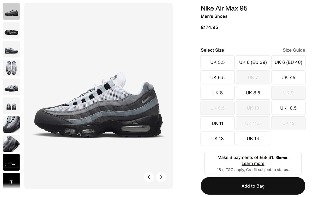 nike air max 95 size guide