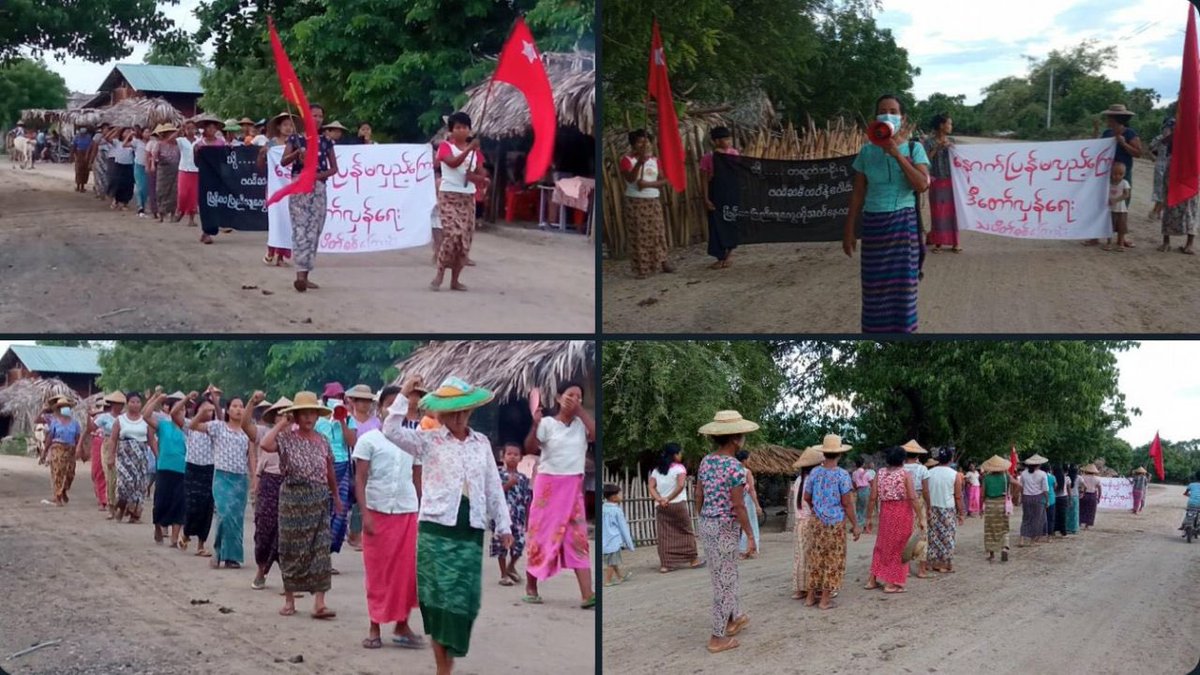 katycho22222's tweet photo. Pro democracy youths in a village, Yinmarbin Township, are still marching with vigor to keep opposing the military dictatorship.  #HelpMyanmarIDPs #2023Jul4Coup #WhatsHappeningInMyanmar https://t.co/4N8XfVSeev