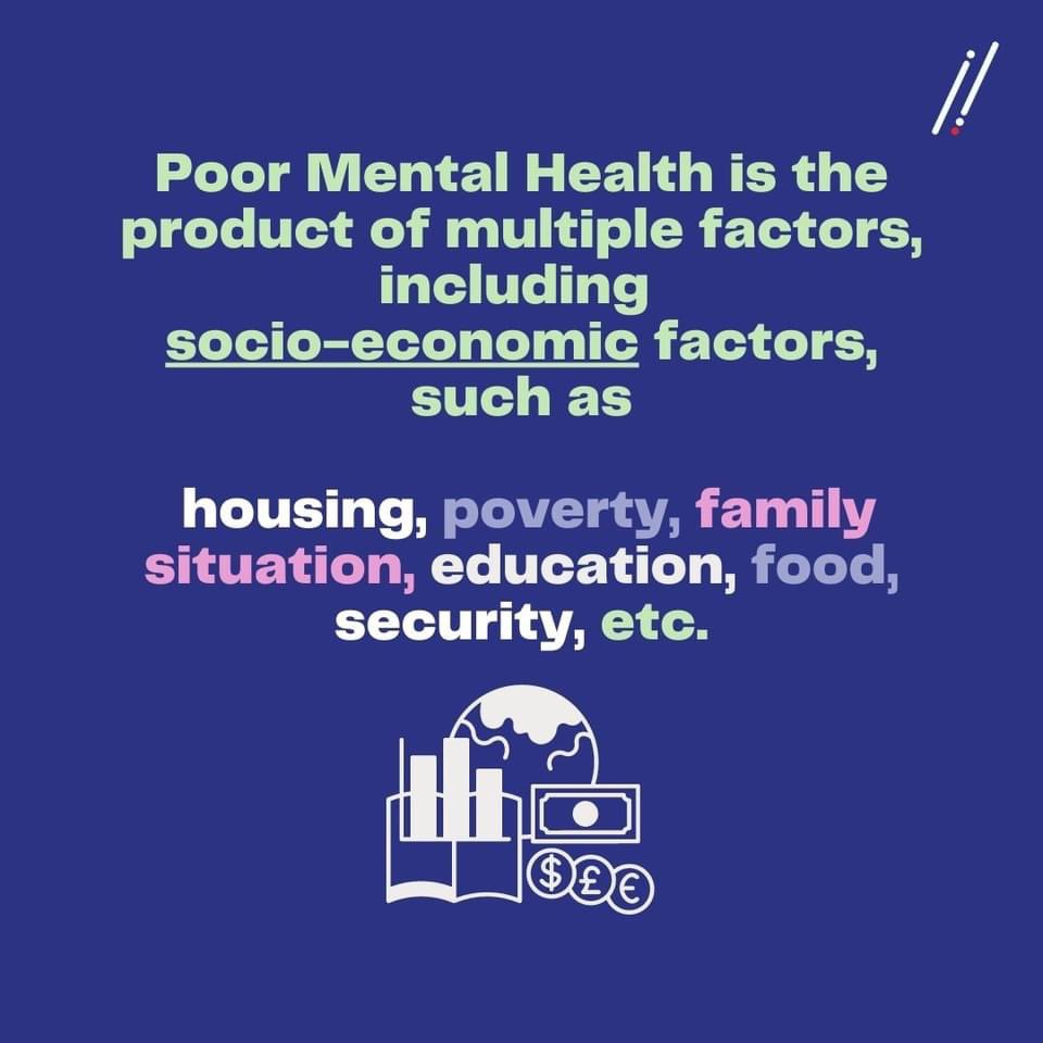 jmh_lb's tweet photo. Social and environmental factors play a significant role in contributing to poor mental health. A systemic approach is needed to prevent and respond to the high mental health burden (2/2) https://t.co/EiDBctUy7B