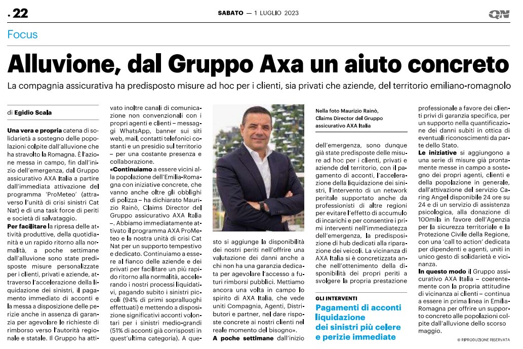 AXA Italia (@axaitalia) on Twitter photo Continua il nostro sostegno verso l'#EmiliaRomagna con azioni concrete che vanno oltre gli obblighi di polizza. <a href="/qnazionale/">Quotidiano Nazionale</a>
#ProudToBeAXA #ONEAXA Continua il nostro sostegno verso l'#EmiliaRomagna con azioni concrete che vanno oltre gli obblighi di polizza. <a href="/qnazionale/">Quotidiano Nazionale</a>
#ProudToBeAXA #ONEAXA