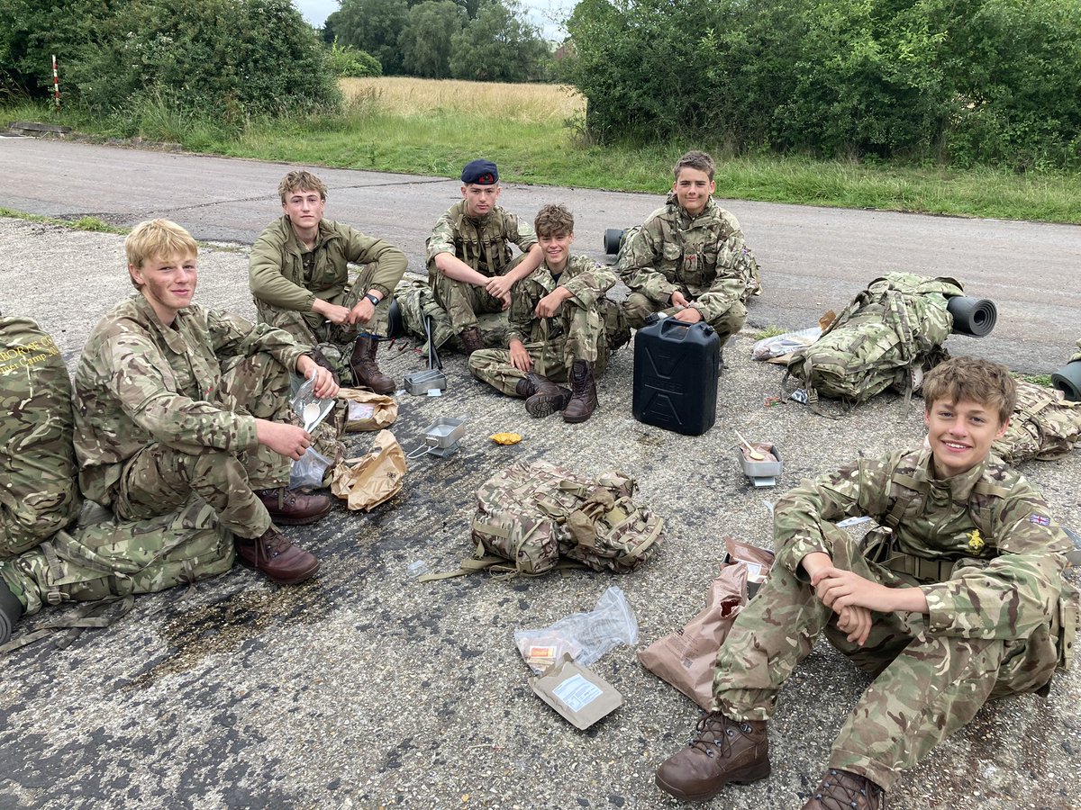 A delicious breakfast is being enjoyed by these Digby troopers on <a href="/SherborneCCF/">Sherborne School CCF</a> summer camp. Rumours that Mr W and Mr LP had a pizza last night is surely enemy propaganda…