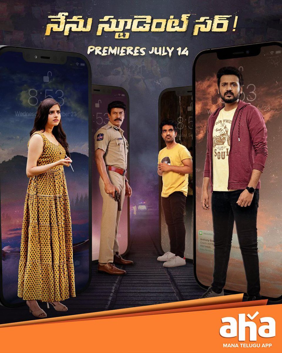 SV2Ent's tweet photo. Ee Student vachesthunnadu...!🙋‍♂️

Get ready for a thrilling experience..😯

#NenuStudentSir!  Premieres July 14 🥳 on Aha
@ahavideoin

#GaneshBellamkonda @avantikadassani #RakhiUppalapati @NaandhiSATISH @adityamusic https://t.co/IaKGI0Mvgy