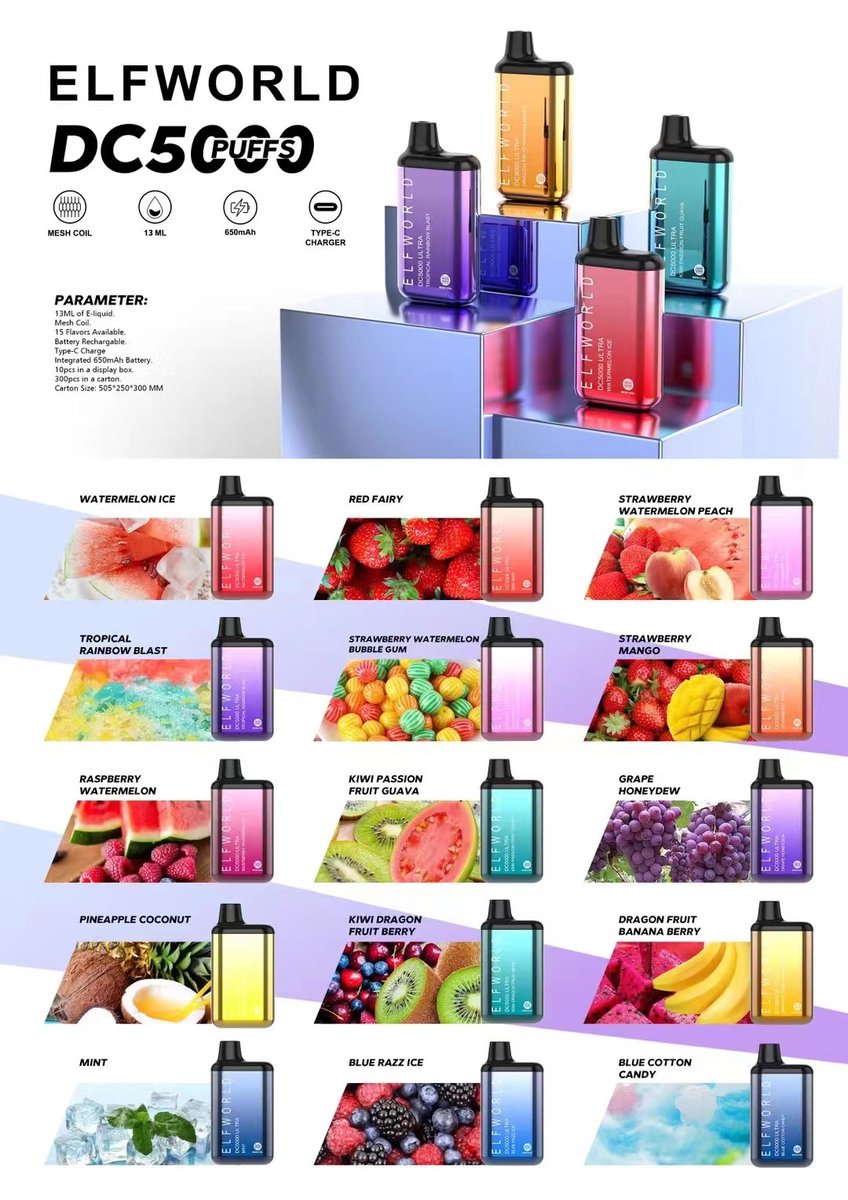 Original Elfworld DC5000 vape disposable <a href="/wejoydisposable/">Wejoy Disposable</a>:
* Free samples with best price;
#vape #vapedisposable #vapepod #elfworld #elfbar #elfworlddc5000 #vapepuffs #elfworlddisposable #vapedisposablepod #wejoydisposable #vapeoriginal #vapeauthentic #vapecheap #freesample #free