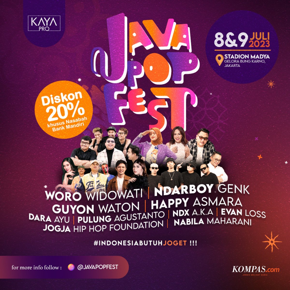 kompascom's tweet photo. @JavaPopFest sebentar lagi lurr!π€©β¨
ποΈ 8 & 9 Juli 2023
π Stadion Madya, Gelora Bung Karno
π« https://t.co/1j5EGl5w9p
Jangan lupa ambil tiket harga spesial untuk Nasabah Bank MandiriβΌοΈ
#JavaPopFest #JavaPopFestival #GeloraAmbyar #jernihmelihatdunia https://t.co/xrbrYk1mWx