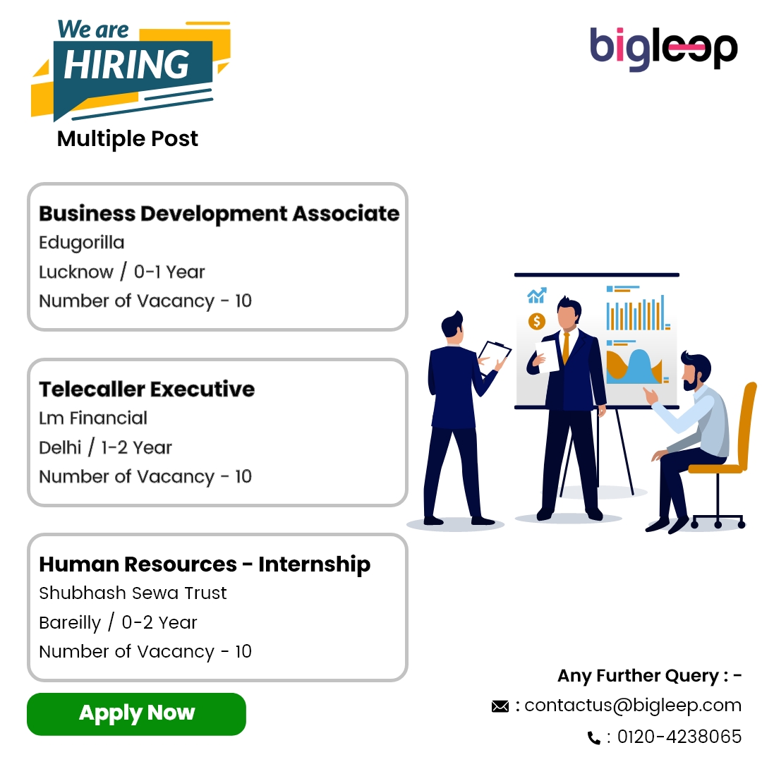 bigleep_india's tweet photo. Hello All Seekers,
Register Your profile on https://t.co/rwi70cjnvU & apply for better jobs in your location.
Apply Now: https://t.co/aruxe7eOUU
#hiringnow #jobopening #telesalesjobs #marketingjobs #hrjobs #humanresources #businessdevelopmentassociate #telecallerjobs https://t.co/rnwgAzdBuN