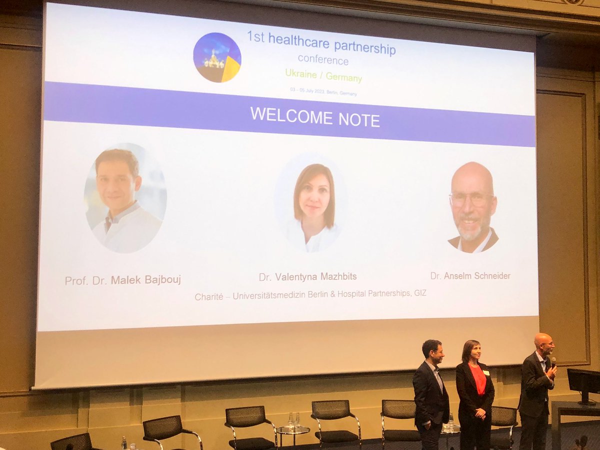 giz_kp's tweet photo. Welcome note by the Director of #HospitalPartnerships Anselm Schneider, the Director of International Affairs at @ChariteBerlin @bajma and the main coordinator of the #solomiya project, Valentyna Mazhbits.
#Klinikpartnerschaft
https://t.co/a6OtFcH3Ks https://t.co/dAzDat44fe