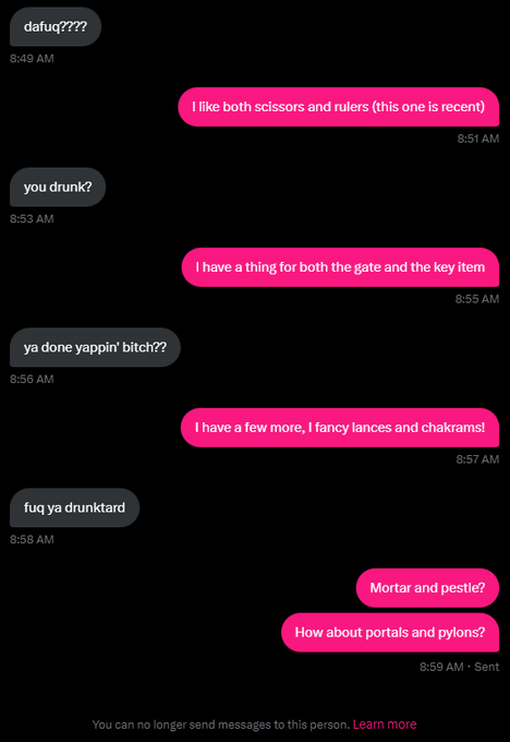 Since you guys seem to enjoy my conversations, I will be sharing more :P https://t.co/9BAOLBoJNe<a href="/tag/silenthill"class="tags"><span>#silenthill</span></a><a href="/tag/silenthill3"class="tags"><span>#silenthill3</span></a><a href="/tag/konami"class="tags"><span>#konami</span></a><a href="/tag/survivalhorror"class="tags"><span>#survivalhorror</span></a>