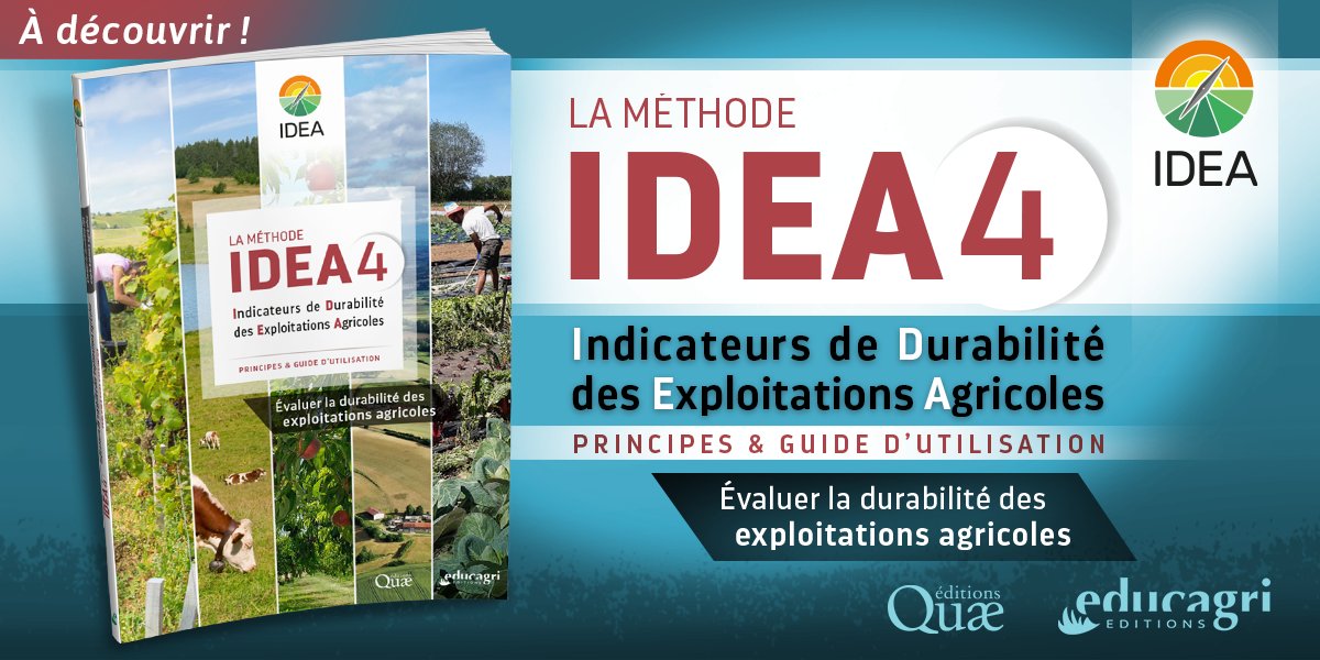 #Nouveauté : La méthode IDEA4, Indicateurs de Durabilité des Exploitations Agricoles, est un outil opérationnel directement applicable qui permet d’identifier des voies de progrès vers plus de durabilité.
+ d'infos : edued.fr/LS/IDEA4
Version PDF gratuite
#agroécologie