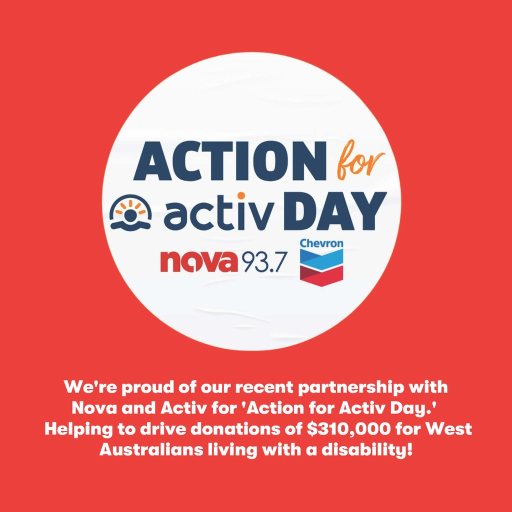 OMDWA's tweet photo. We're proud of our recent partnership with Nova and Activ for 'Action for Activ Day.' Thanks to the team's hard work. Activ took over Nova FM, driving donations on June 20th. $310,000 for West Australians living with a disability. Read more about it here:  https://t.co/T3NAOBp6xt https://t.co/9smJjizZeu