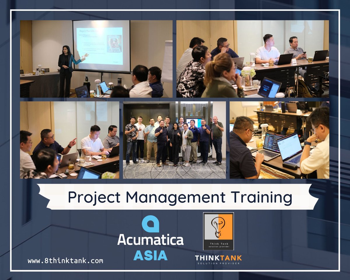 ThinkTank_S's tweet image. The days of June 20 and 21 were fantastic! Think Tank Solusindo attended the Pullman Jakarta Hotel's #Acumatica Asia #ProjectManagementTraining.
We are eager to put this project implementation technique into practice for our esteemed clients.
#projectmanagement #erpcloud