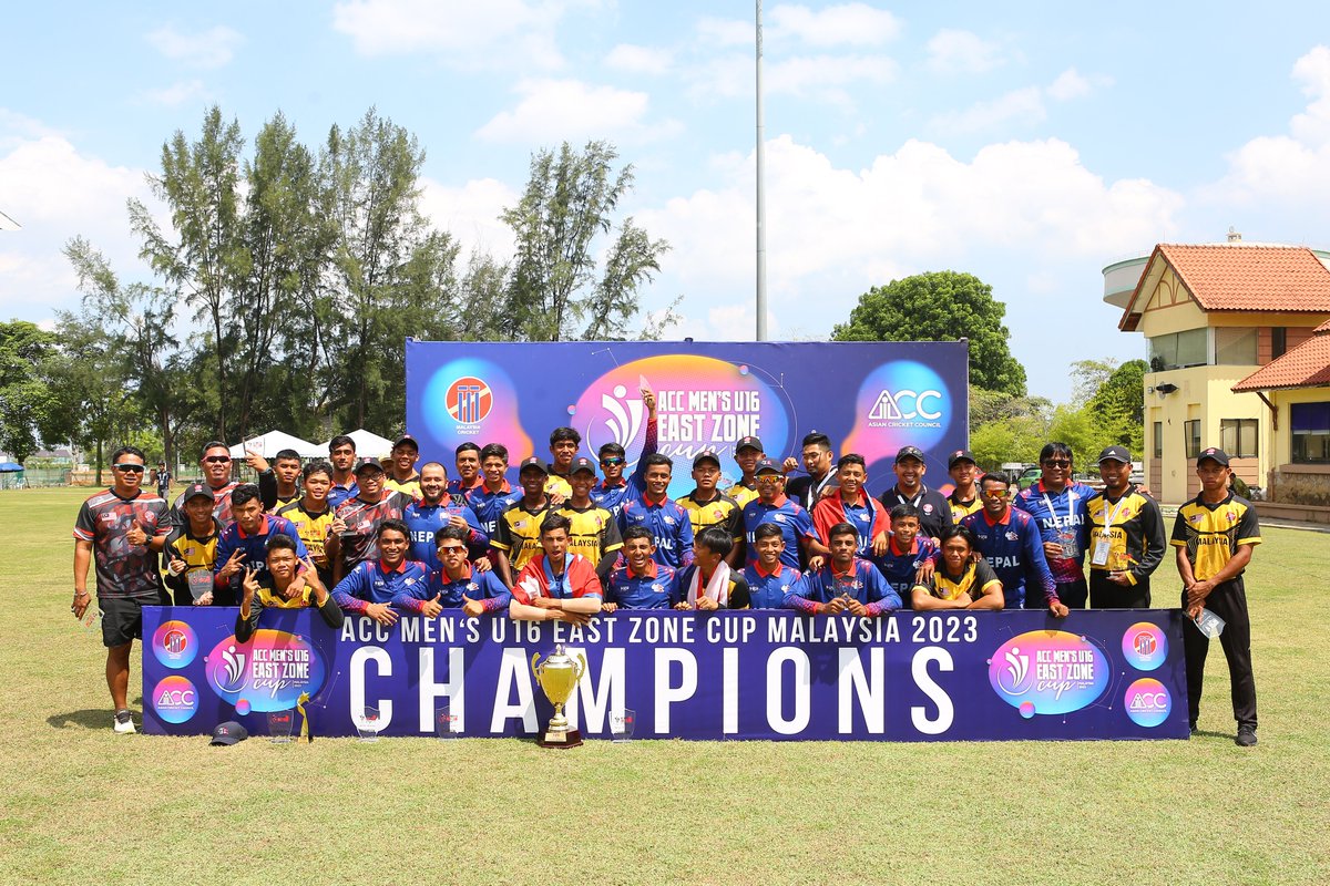 Congratulations to <a href="/CricketNep/">CAN</a> for their victory in the #ACCMensU16EastZoneCup 

#Champions 

A wonderful tournament well played and well organised by <a href="/ACCMedia1/">AsianCricketCouncil</a> <a href="/MalaysiaCricket/">Malaysia Cricket</a>