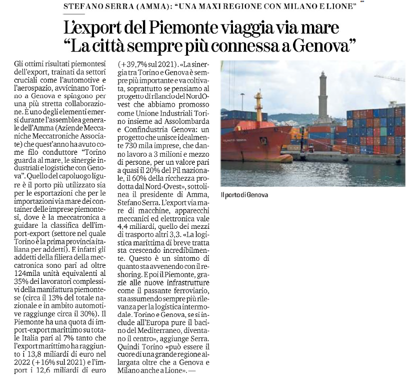 telt_lyonturin's tweet photo. #RassegnaStampa @StampaTorino | Stefano Serra, presidente AMMA: «Il #Piemonte, grazie alle nuove infrastrutture come il passante ferroviario, sta assumendo sempre più rilevanza per la logistica #intermodale». Genova può essere il porto di Lione attraverso Torino. https://t.co/t7XEOaIq37