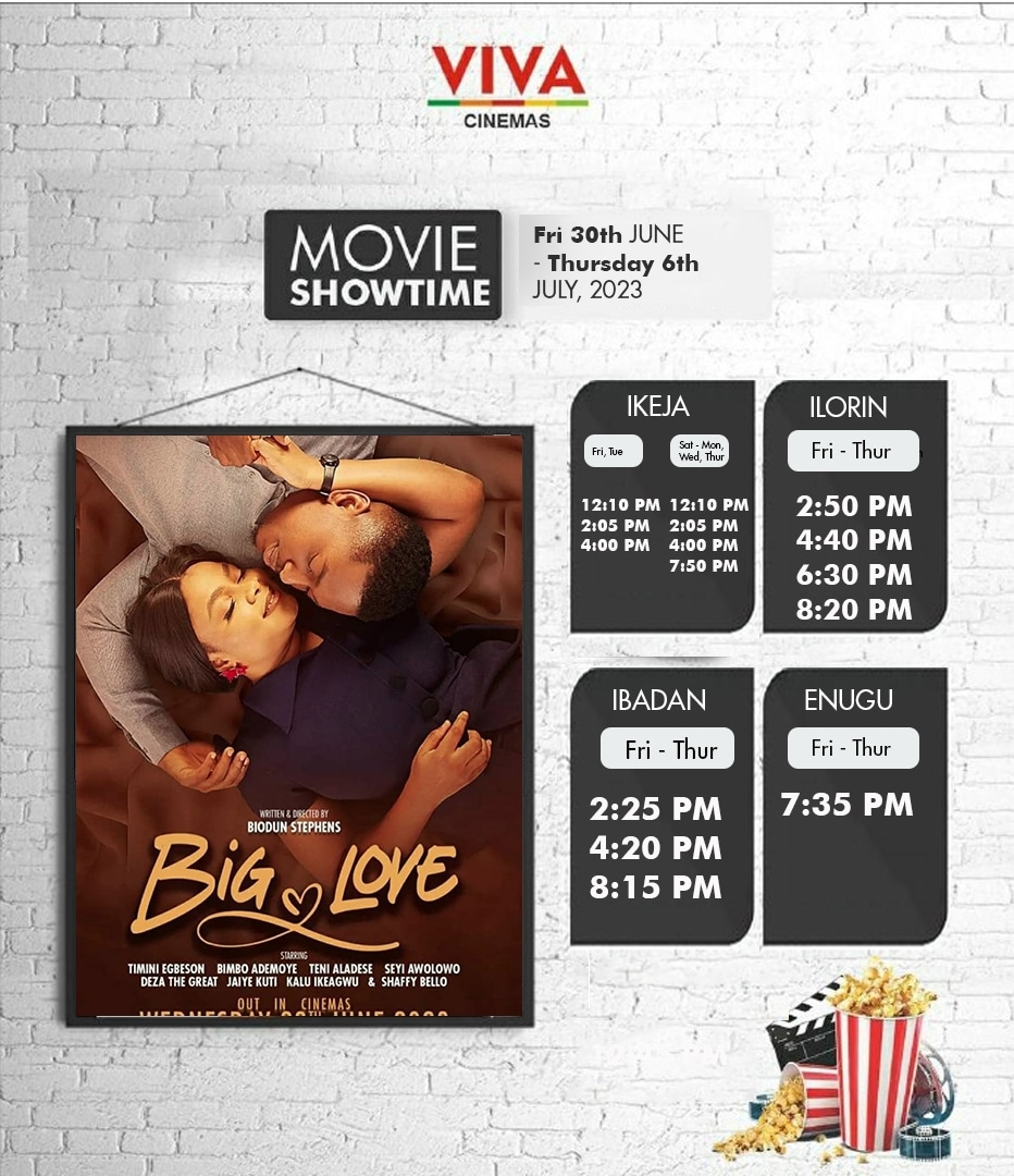 If you haven't seen #BigLoveMovie, I don't know what you're seeing then😌 Showing in Vivacinemas Nationwide. Book Tickets: vivacinemas.com #Vivacinemas #vivaexperience #movies #moviestogether #NowShowing #nollywood9ja #nollywoodmovie