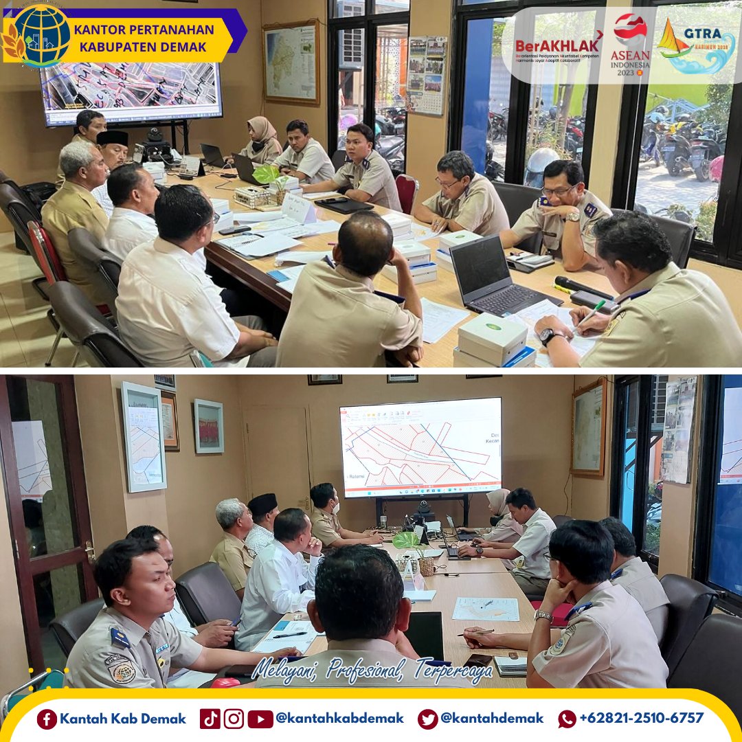 kantahdemak's tweet photo. Telah dilaksanakan Rapat Koordinasi dengan Balai Besar Wilayah Sungai & Pemerintah Desa Sriwulan terkait Percepatan Pembangunan Jalan Tol Seksi I Semarang-Demak di ruang rapat Kantah Demak, Senin, 3/7/2023.
#ATRBPNDemak
#Simerah
#SiapMelayanidenganRamahdanAmanah https://t.co/kOwYWu0x0c