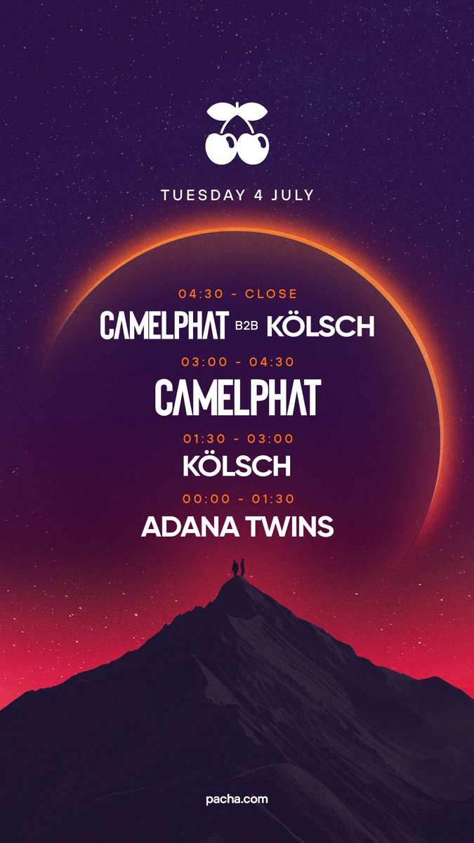 Back 2 Back with <a href="/kolschofficial/">Kölsch</a> 🌶️
+ <a href="/AdanaTwins/">Adana Twins</a> taking over Pacha Ibiza Tonight!!! 

Final Tickets: pacha.com/residence/came…
