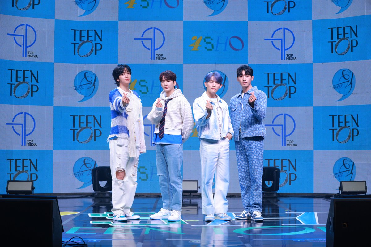[Showcase] <a href="/TEEN_TOP/">틴탑(TEEN TOP)</a> is back! The band is finally returning to the scene with its new album "4Sho" today! Here are official pictures from the press showcase event today! 💙 #TEENTOP #4SHO #틴탑