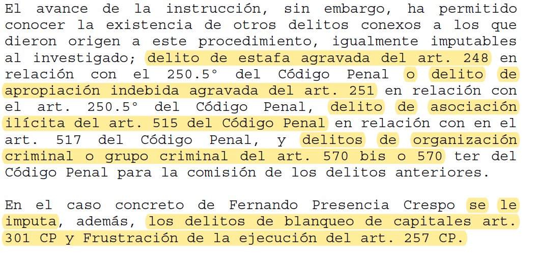 StopIsraelWar's tweet photo. En el AUTO del Juez Gadea resulta que el Juez FERNANDO PRESENCIA estafaba apropiándose de dinero con una asociación ilícita ( contra la corrupción ) y organización criminal con blanqueo de "capitales" pero resulta que ha sido desahuciado,
donde están los capitales sr #GADEA ?😂 https://t.co/Ci4T0PKIFa
