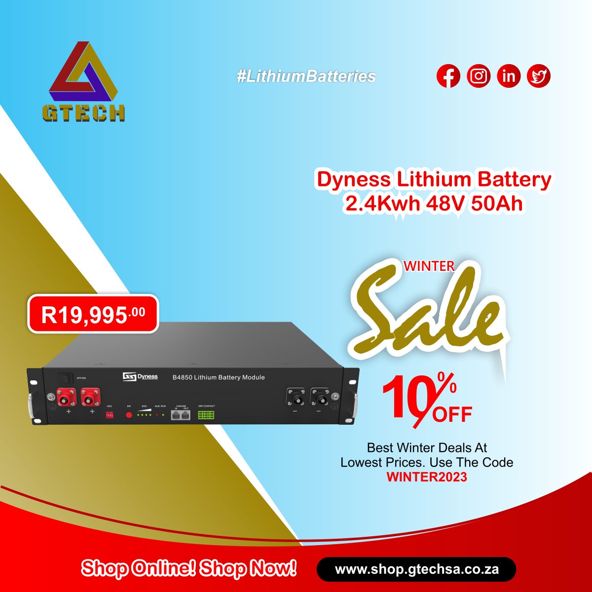 Gtechsa27's tweet photo. Buy Lithium-ion Batteries and get the best deals at the lowest prices on Gtech!

Save BIG get 10% Off, Code: WINTER2023

Shop Online! Shop Now! 👉 https://t.co/Oef98BCXby

Great Savings + Free Delivery (Ts &amp; Cs Apply) https://t.co/Z2BAgmrKr6