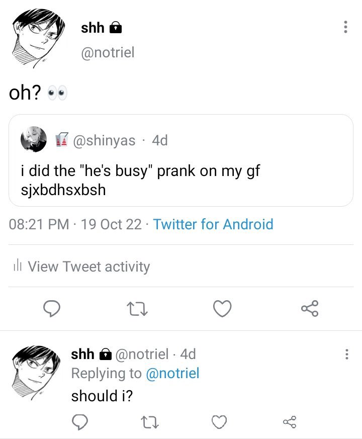 a #sunki mini au where..

riel (nk) tried the famous “he’s busy” prank on his boyfriend, sunday (sn)