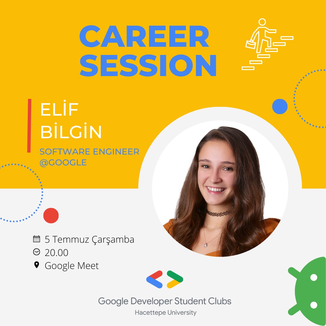 DSCHacettepe's tweet photo. Herkese merhaba,
Elif Bilgin Software Engineer at Google katılımı ile bir etkinlik düzenliyoruz ✨

📅 Tarih: 5 Temmuz Çarşamba
⏰ Saat: 20.00
📍 Yer: Google Meet

@gdscturk #googledevelopers #googledeveloperstudentclubs #software #softwareengineer #career #technology https://t.co/bI67zka4kX