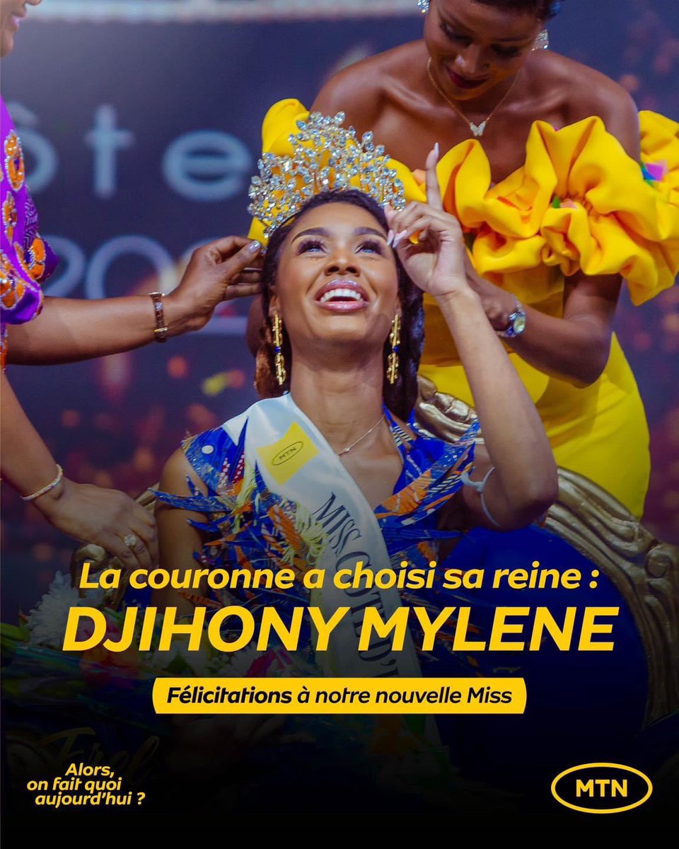 La plus belle s’est imposée au soir du 1er juillet ! Félicitations à la nouvelle reine de beauté de la Côte d’Ivoire Djihony Mylène Miss Côte d'ivoire 2023. 
Alors #OnFaitQuoiAujourdhui ? #mtnci #missci #misscotedivoire