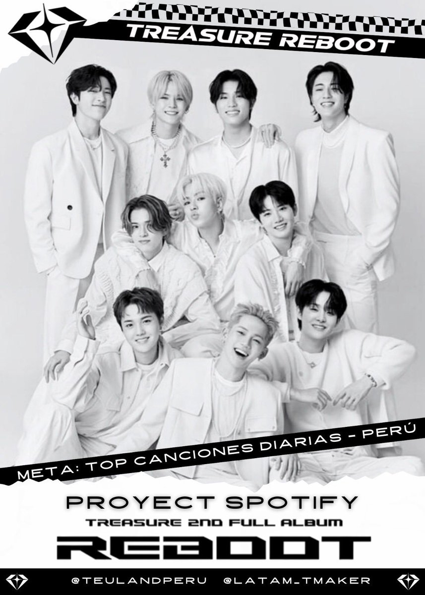TEUMEonSpotify's tweet photo. [ SPOTIFY PERU PROJECT 🇵🇪 ]
by @teulandperu &amp; @Latam_TMaker

─── ⋆⋅ 𝐓𝐑𝐄𝐀𝐒𝐔𝐑𝐄 𝐑𝐄𝐁𝐎𝐎𝐓  ──

(Thread in Spanish) 👈

 #TREASURE_2nd_Full_Album_REBOOT #SPOTIFYPERU #TREASURE_REBOOT https://t.co/OAmveMkfkC
