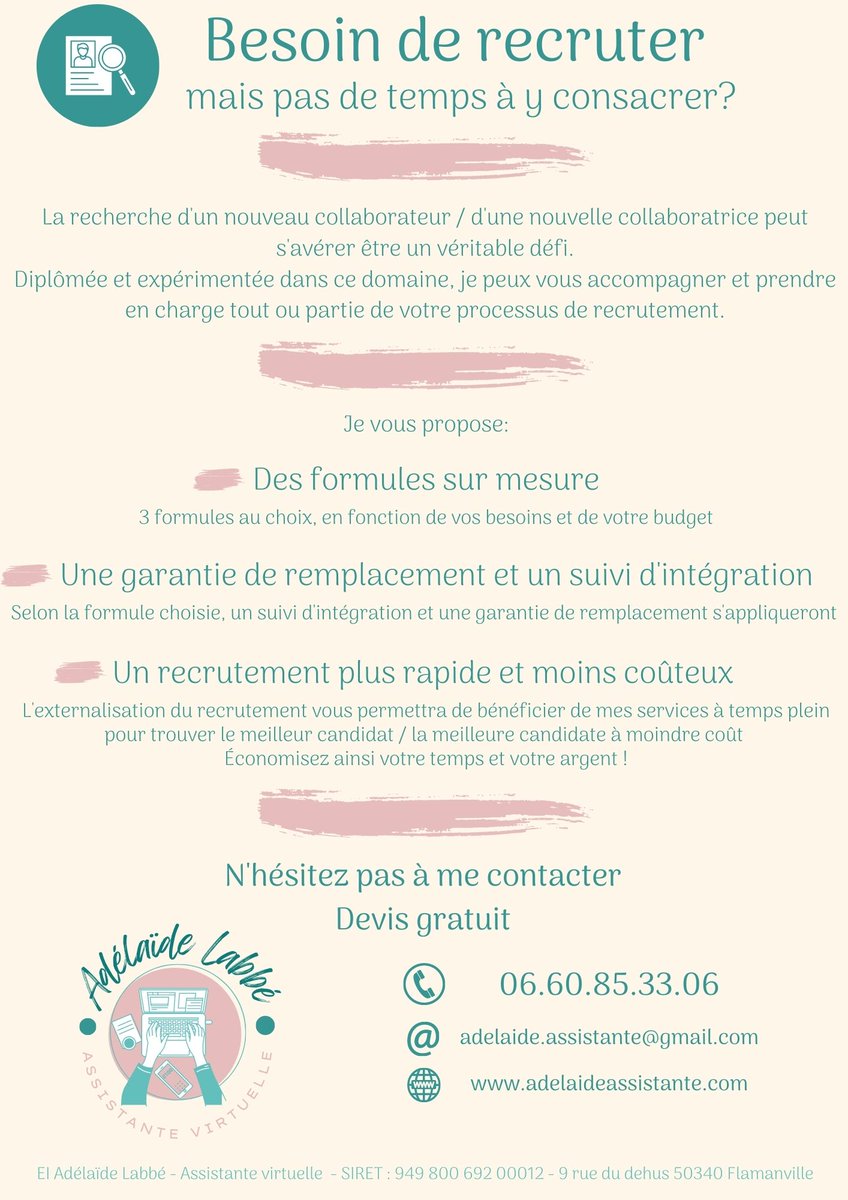 Besoin de RECRUTER ?
#chefdentreprise #externalisation #externalisationadministrative #entrepriseindividuelle #servicesauxentreprises #assistantevirtuelle #offredeservice #artisan #commerçants #agriculteurfrancais #professionsliberales #recrutement #recruteurs #recruterautrement