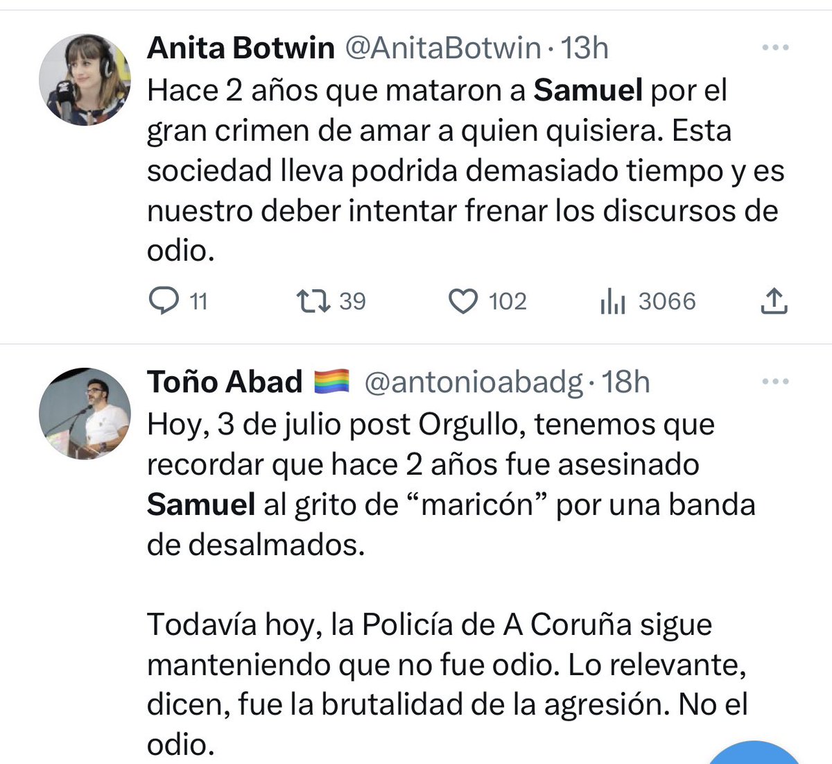 No les verás nombrando a ninguna de las mujeres asesinadas por violencia machista. Ellas no tienen nombre. Ellas no duelen.