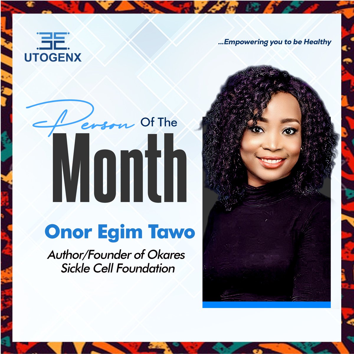utogenx's tweet photo. Drop a love emoji for our July Person of the month!
@ZTawo
A barrister living with sickle cell and consciously making efforts at advocating for, creating awareness, and educating people about sickle cell. #recovery #july #nigerianbrand #utogenx #startupfairy https://t.co/N3SkJ9EiwH