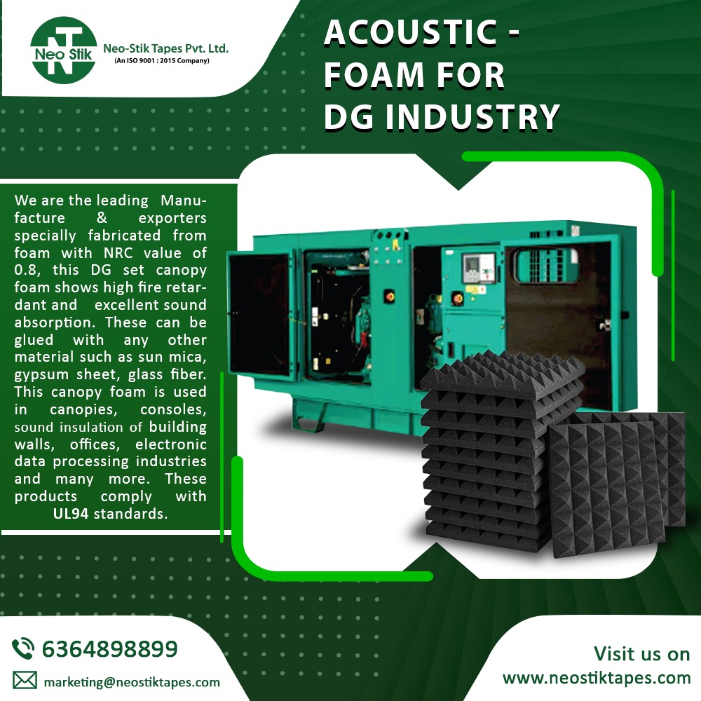 𝐀𝐜𝐨𝐮𝐬𝐭𝐢𝐜 𝑭𝒐𝒂𝒎 𝒇𝒐𝒓 𝑫𝑮 𝑰𝒏𝒅𝒖𝒔𝒕𝒓𝒊𝒆𝒔

We are the leading manufacturer and exporters of specially fabricated acoustic foam. 

Visit Now- neostiktapes.com
Call Now- 6364898899

#acousticfoam #acousticsoundproofingfoam #dgsetacousticfoam #foams #dgfoam