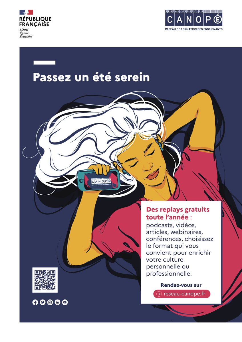 ☀ #CanopéEnÉté - 🔗Pour accéder à tous nos contenus en ligne, visitez notre site reseau-canope.fr. 
Nous vous accompagnons tout l'été, que vous soyez adepte du podcast ou de la vidéo, passionné de lecture ou avide de connaissances. 
Bonnes vacances avec <a href="/reseau_canope/">Réseau Canopé</a>