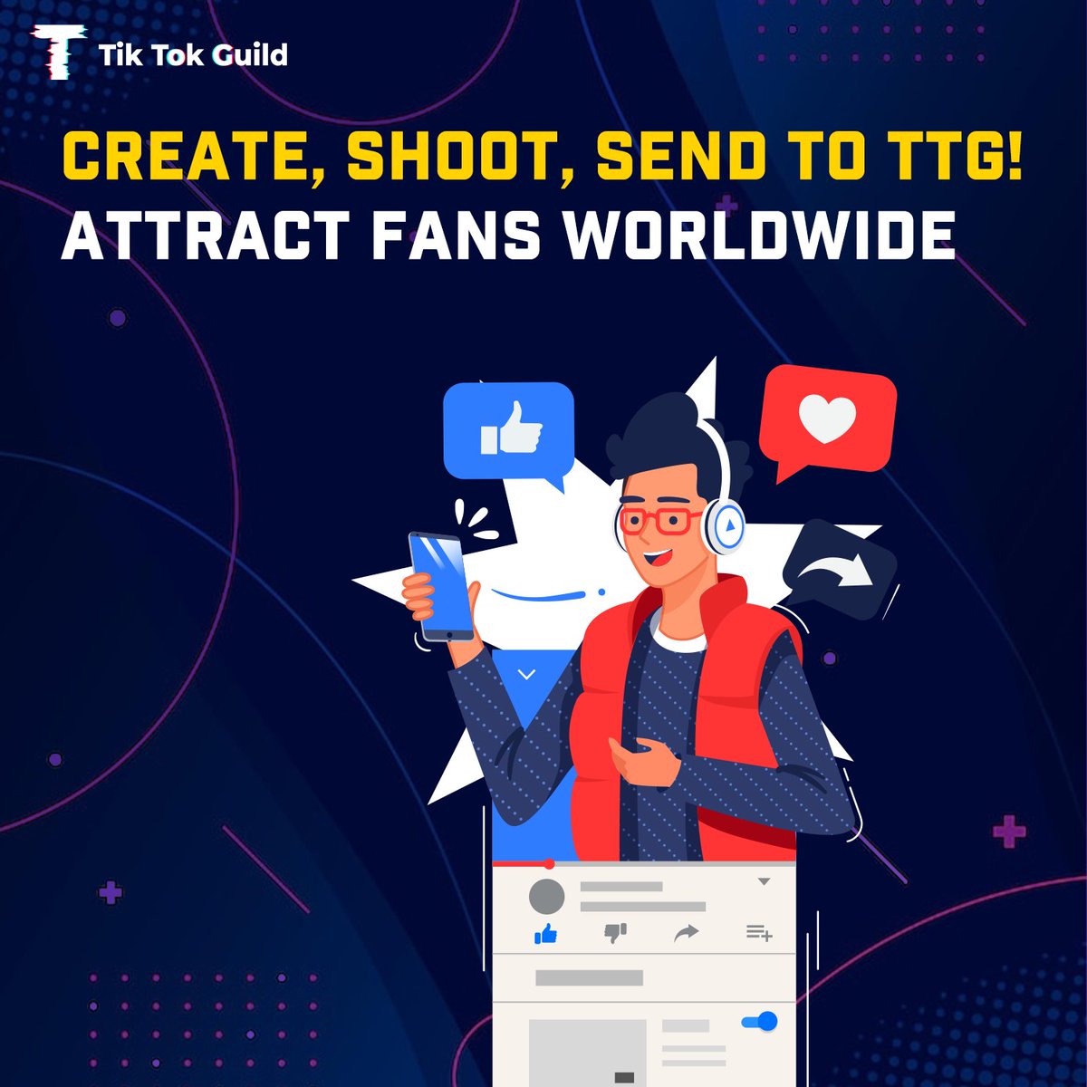 TiktokGuild_'s tweet photo. Creativity at your fingertips! Shoot and share videos anytime with TTG, attracting fans worldwide! 

#TTG #TTT #TikTok #Watch2Earn #Create2Earn #web3 #blockchain https://t.co/2BtEStTnCV