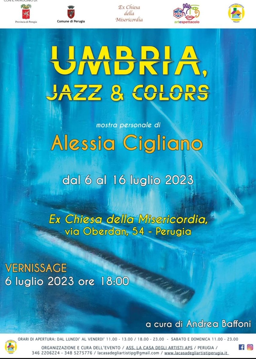 Prossima mostra Umbria, Jazz &amp; Colors - personale di Alessia Cigliano