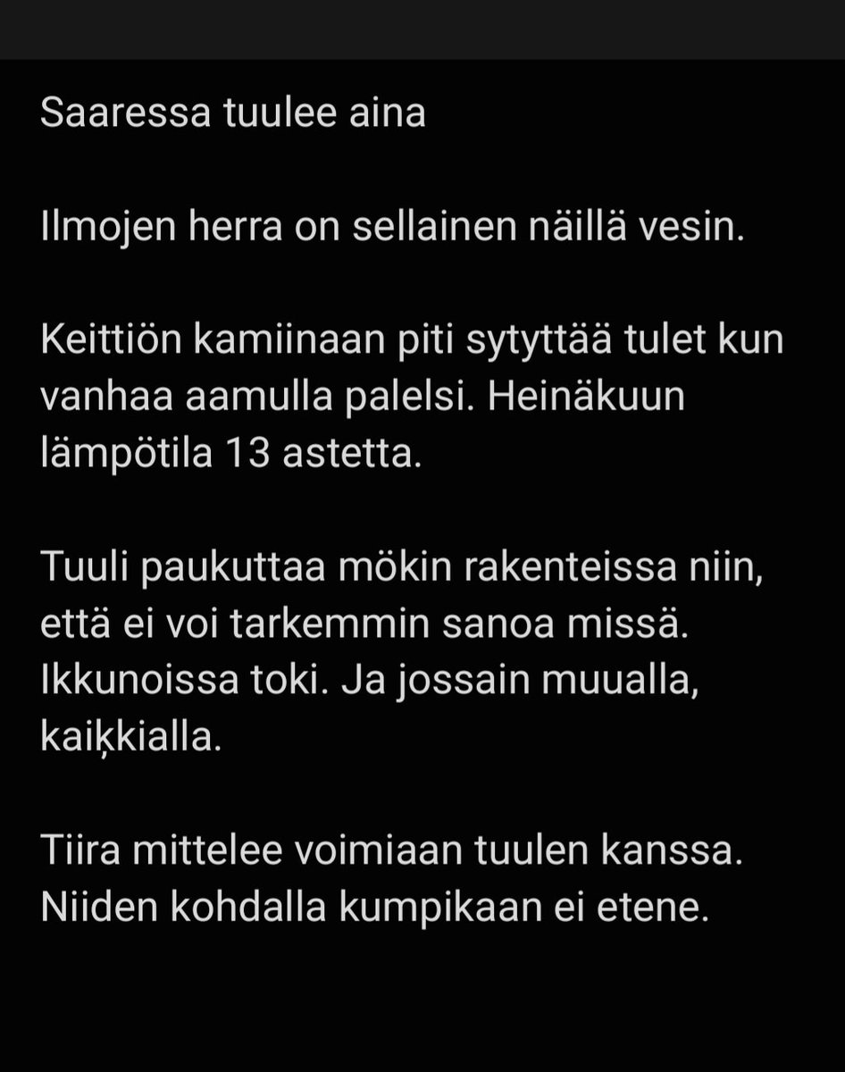 Mökkipäiväkirja. Merkintä 4.7.2023