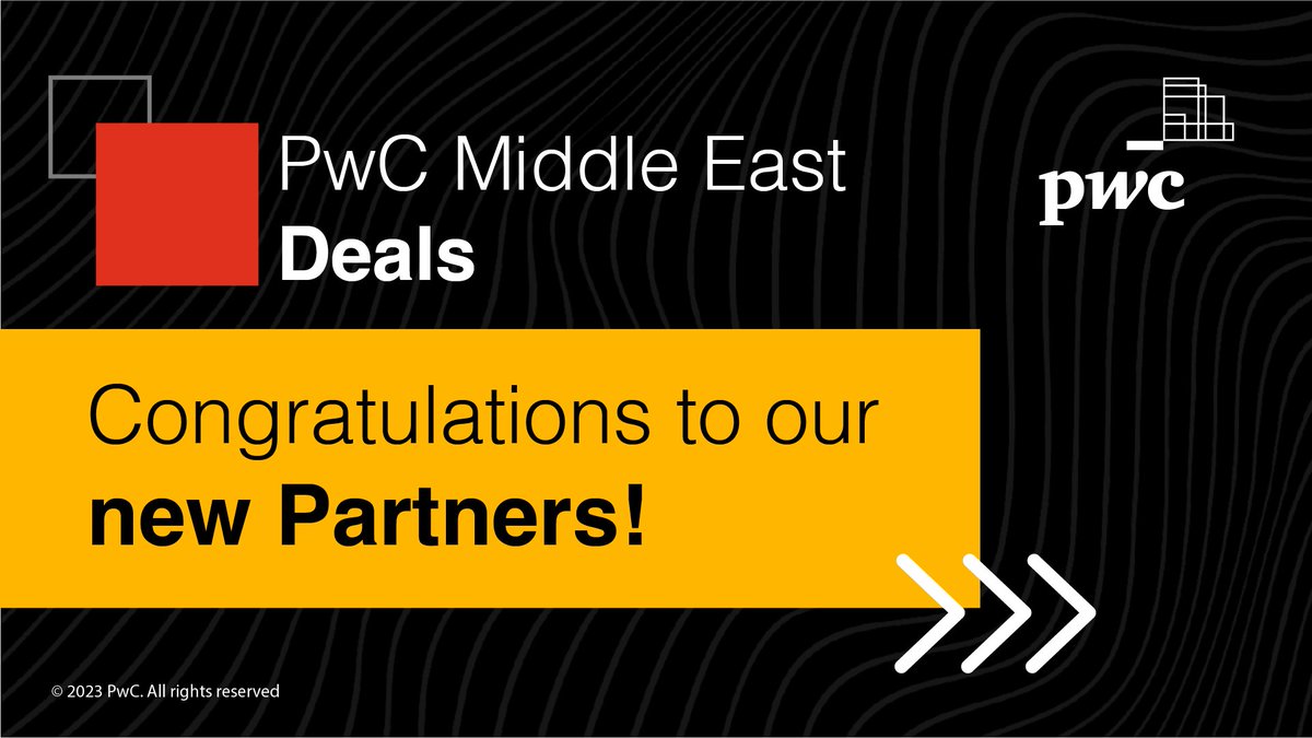 Thrilled to share 8 of our internal partner admissions have been admitted to our Deals Middle East Partnership, a testament to the firm’s commitment to invest in our people &amp; their career.

A massive congrats on this milestone. #PwCProud pwc.to/3pvFexZ <a href="/PwC_Middle_East/">PwC Middle East</a>
