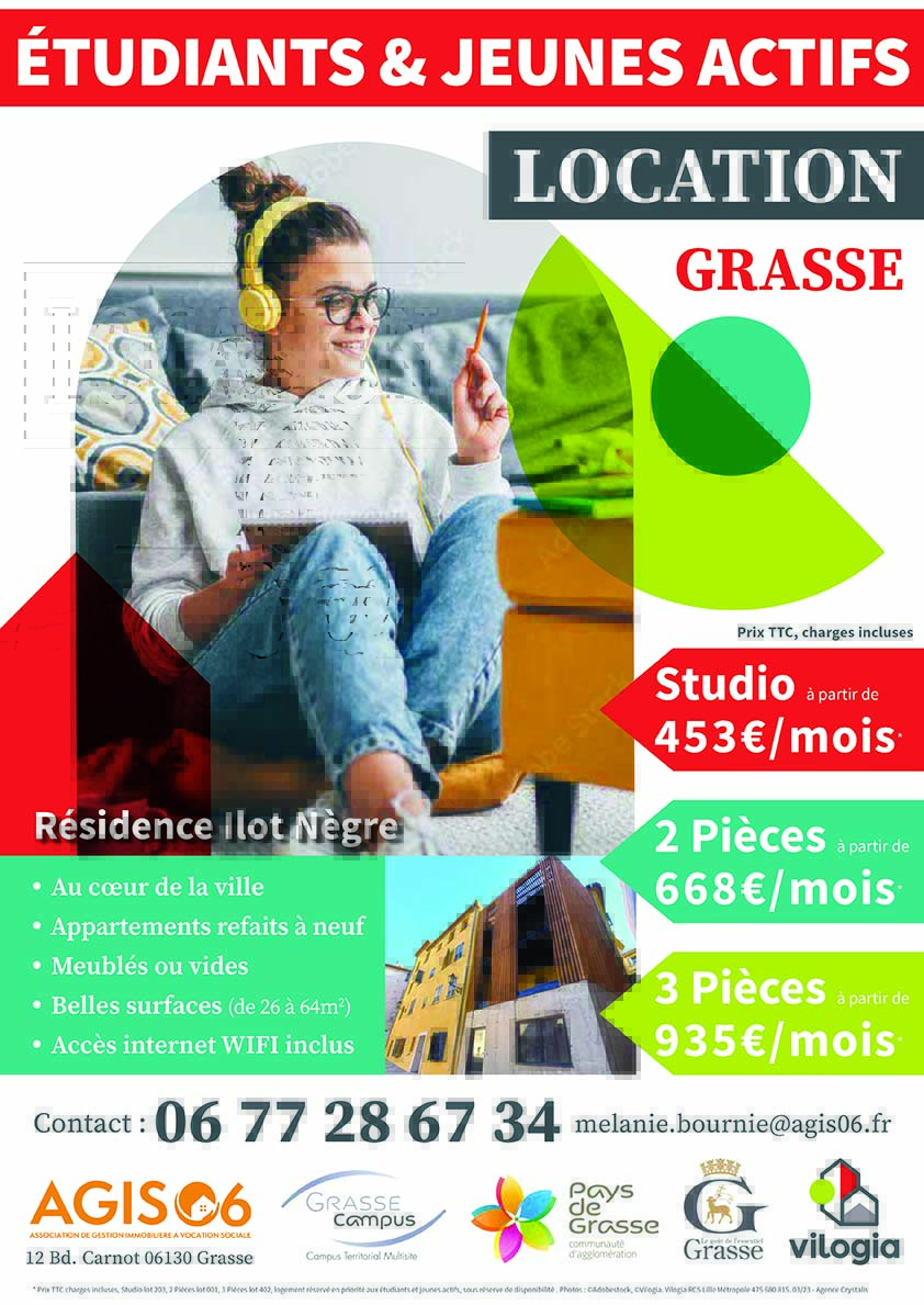 Agis06's tweet photo. Vous êtes étudiant.e et jeune actif ? 
Vous êtes à la recherche d'un logement à Grasse ?
#AGIS06 a ce qu'il vous faut 🔽 https://t.co/Ogos4lGSZr
