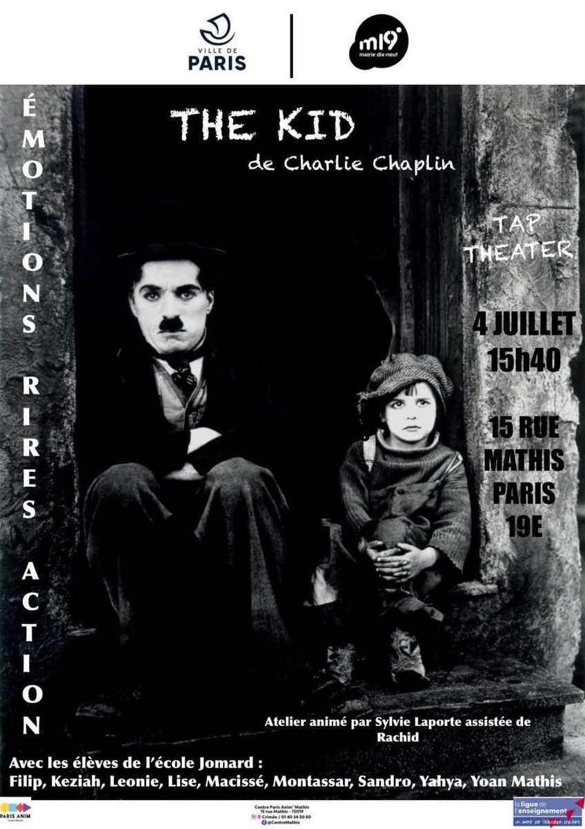 doorydercompany's tweet photo. D-DAY MES ELEVES JOUENT THE KID DE CHARLIE CHAPLIN #CentreMathis venez soutenir le périscolaire. #Taps #aesh #animateurs ils tiennent les écoles DEBOUT @YMerzi #CharlieChaplin a toujours défendu les causes importantes: la misère, le capitalisme, la liberté, la place de la police https://t.co/juYdFrvHVv